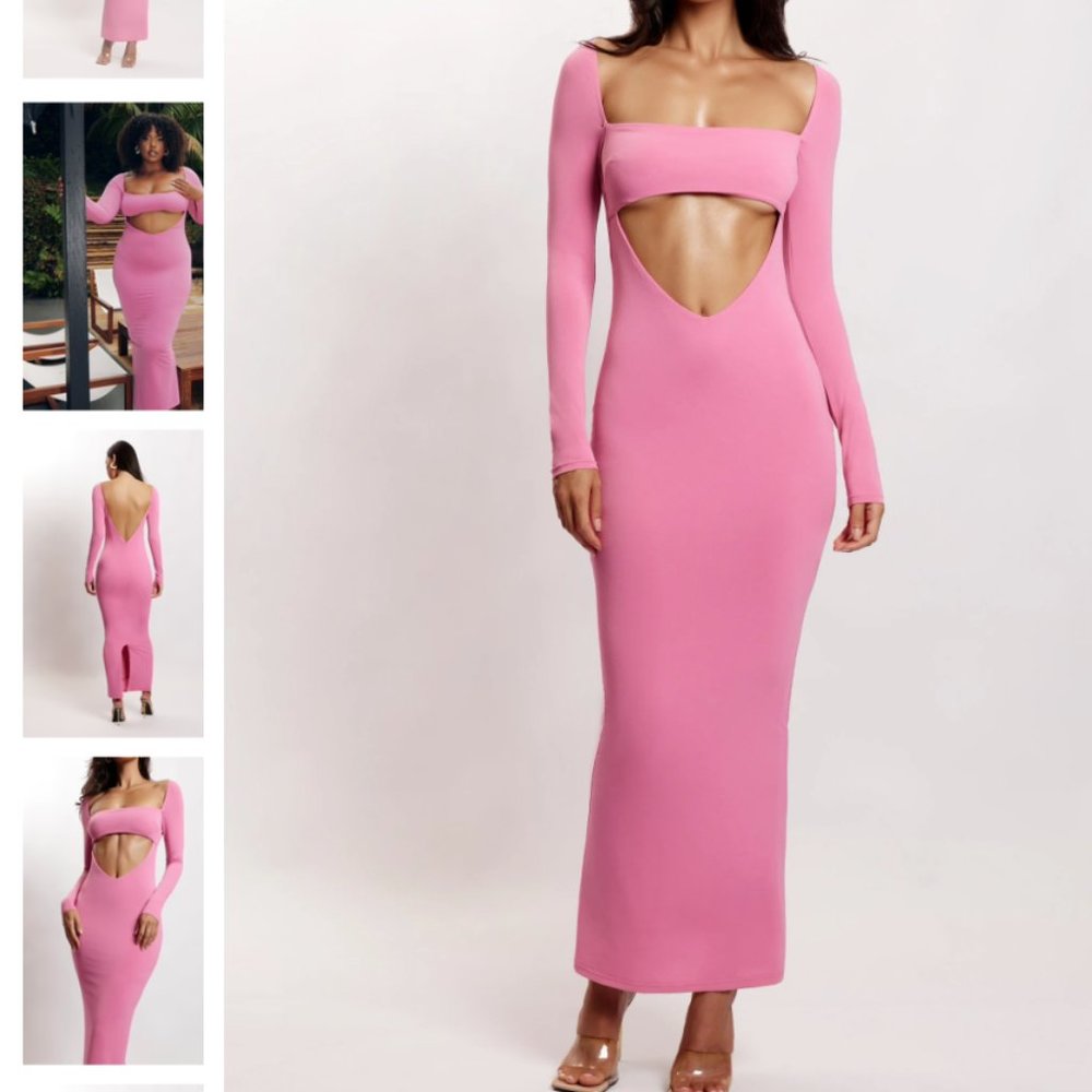 ASHLEIGH Cut Out Bandeau Maxi Dress - Pink